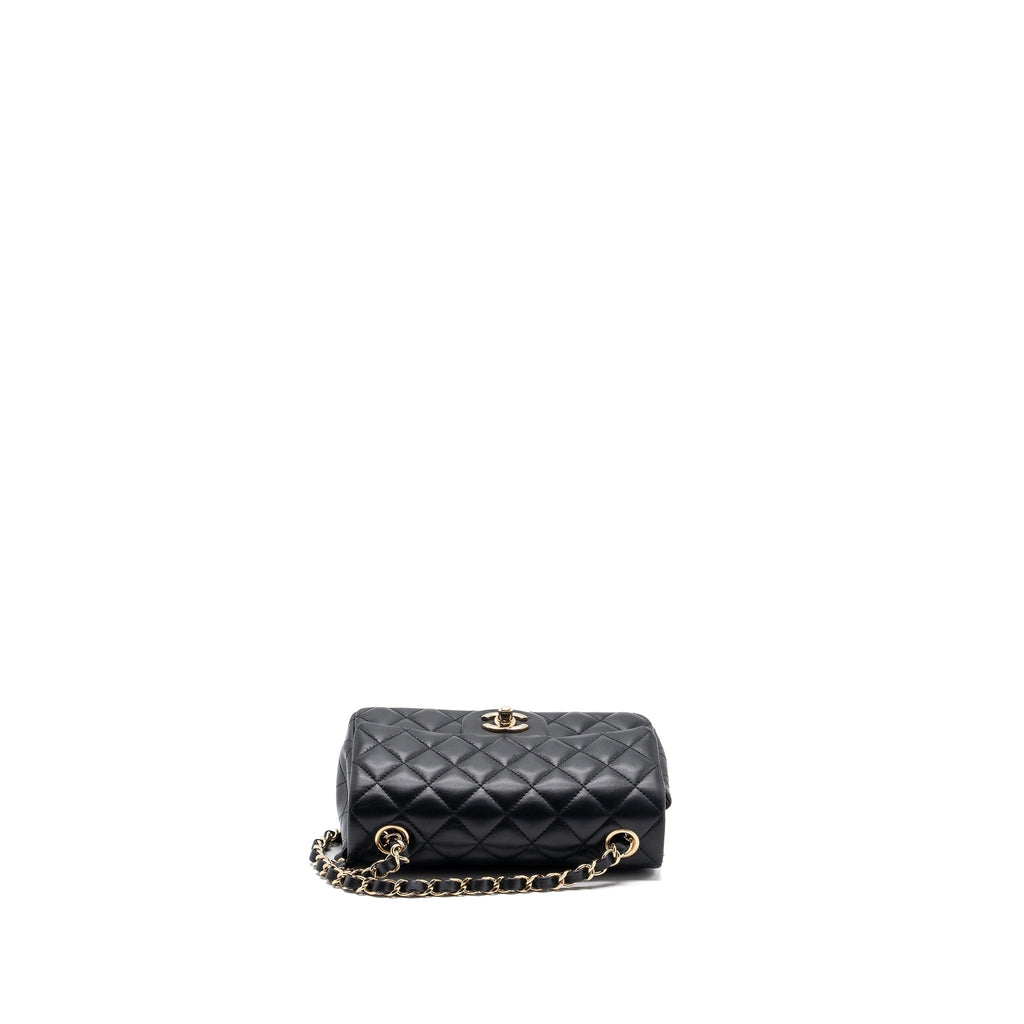 CHANEL MINI RECTANGULAR FLAP BAG LAMBSKIN BLACK LGHW