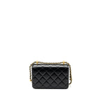 CHANEL 24C GOLD CRUSH MINI FLAP BAG CALFSKIN BLACK GHW (MICROCHIP)