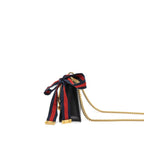 GUCCI MINI SYLVIE CHAIN BAG CALFSKIN BLACK GHW