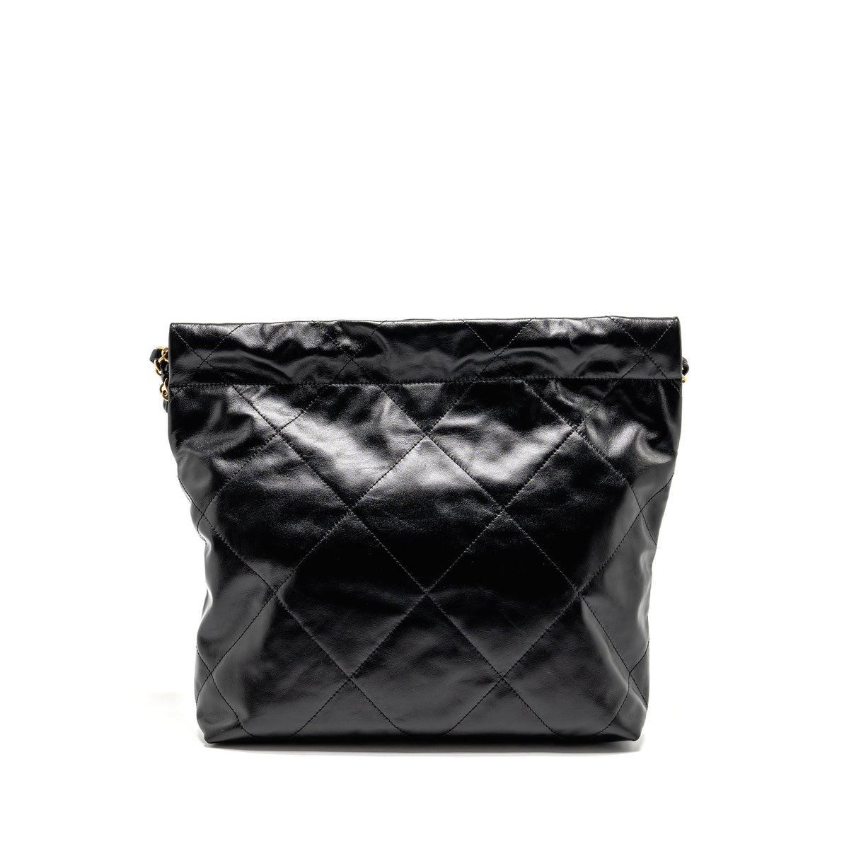 CHANEL SMALL 22 BAG SHINY CALFSKIN BLACK GHW(MICROCHIP)