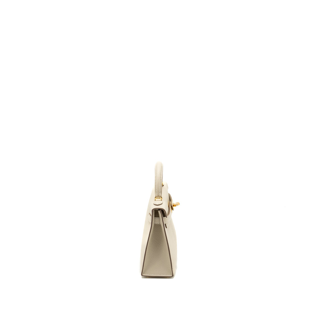 Hermes Mini Kelly II epsom craie GHW