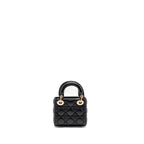 DIOR MICRO LADY DIOR LAMBSKIN BLACK LGHW