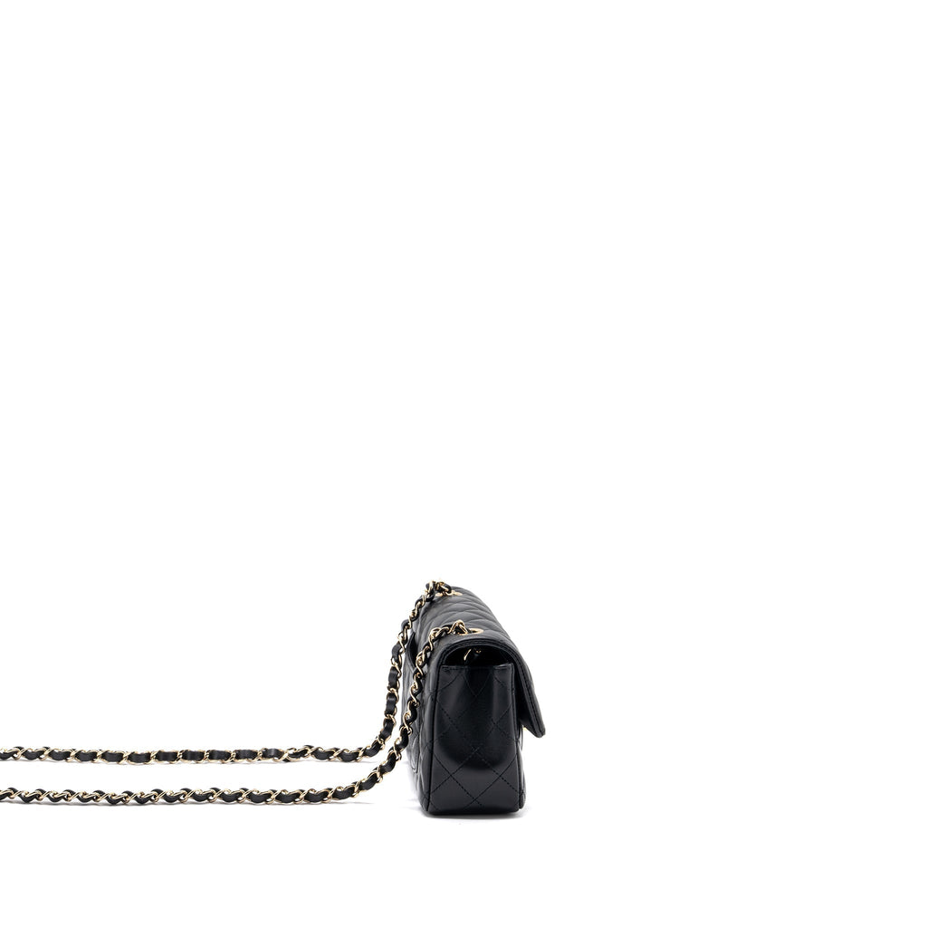CHANEL MINI RECTANGULAR FLAP BAG LAMBSKIN BLACK LGHW