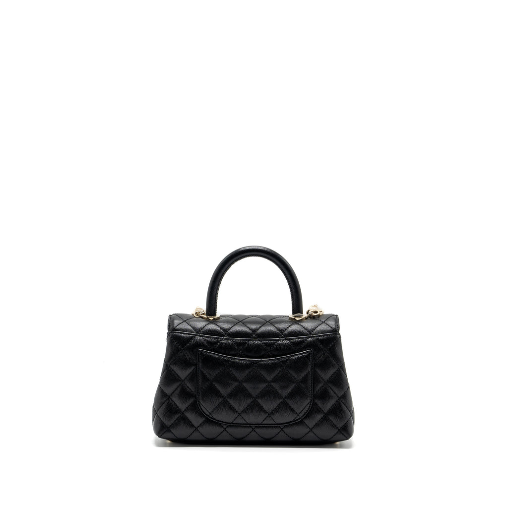 CHANEL SMALL COCO HANDLE CAVIAR BLACK LGHW (MICROCHIP)