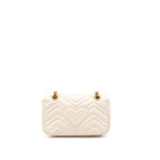 GUCCI GG MARMONT MINI BAG MATELASSÉ CALFSKIN WHITE BRUSHED GHW