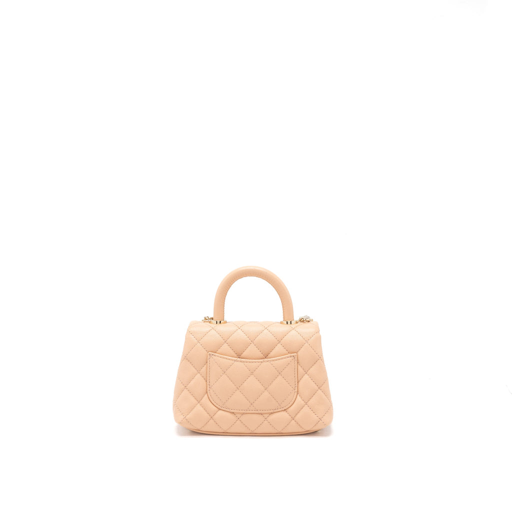 CHANEL MINI COCO HANDLE BAG CAVIAR LIGHT PINK LGHW