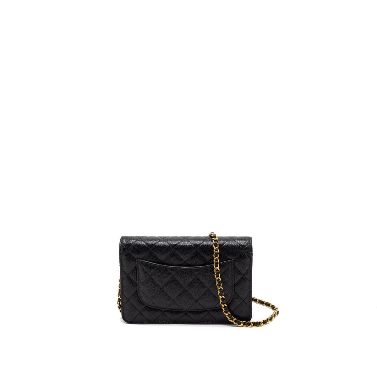 CHANEL CLASSIC WALLET ON CHAIN CAVIAR BLACK GHW (MICROCHIP)