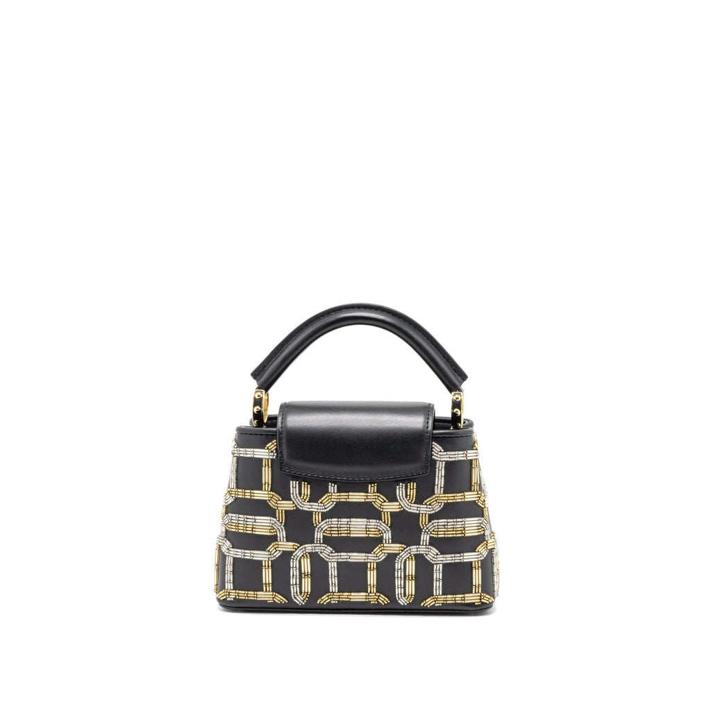 LOUIS VUITTON CAPUCINES BB 21FW LIMITED EDITION CALFSKIN BLACK/MULTICOLOUR GHW