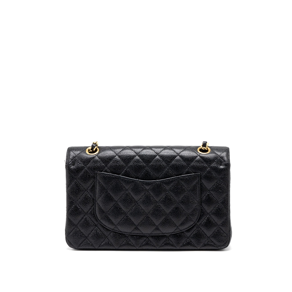 CHANEL MEDIUM CLASSIC DOUBLE FLAP BAG CAVIAR BLACK GHW