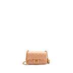 CHANEL PEARL CRUSH MINI RECTANGULAR FLAP BAG LAMBSKIN PINK GHW (MICROCHIP)