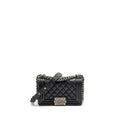 CHANEL SMALL BOY BAG CAVIAR BLACK SHW (MICROCHIP)