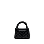 CHANEL 23K MINI SHOPPING TOTE CALFSKIN BLACK BRUSHED GHW(MICROCHIP)