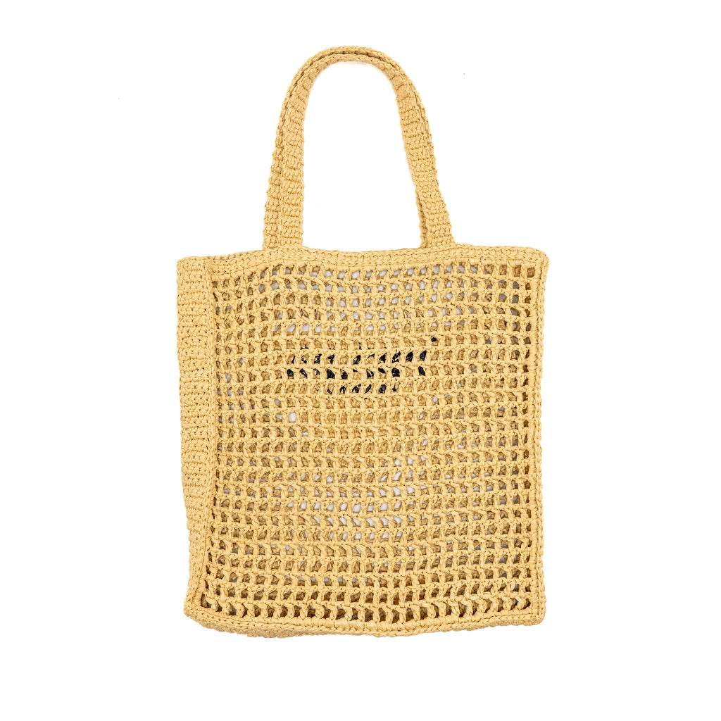 Prada Crochet raffia tote bag beige