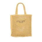 Prada Crochet raffia tote bag beige