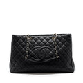 CHANEL GRAND SHOPPING TOTE XL CAVIAR BLACK SHW