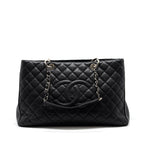 CHANEL GRAND SHOPPING TOTE XL CAVIAR BLACK SHW