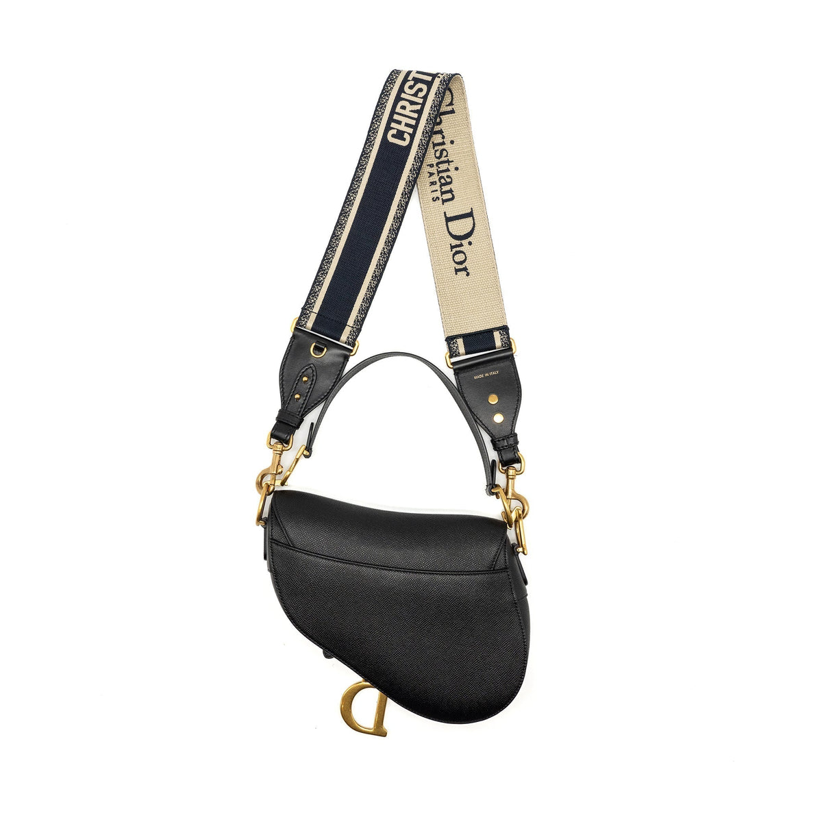 DIOR MEDIUM SADDLE BAG CALFSKIN BLACK GHW