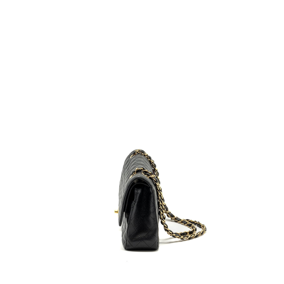 CHANEL MEDIUM CLASSIC DOUBLE FLAP BAG CAVIAR BLACK GHW