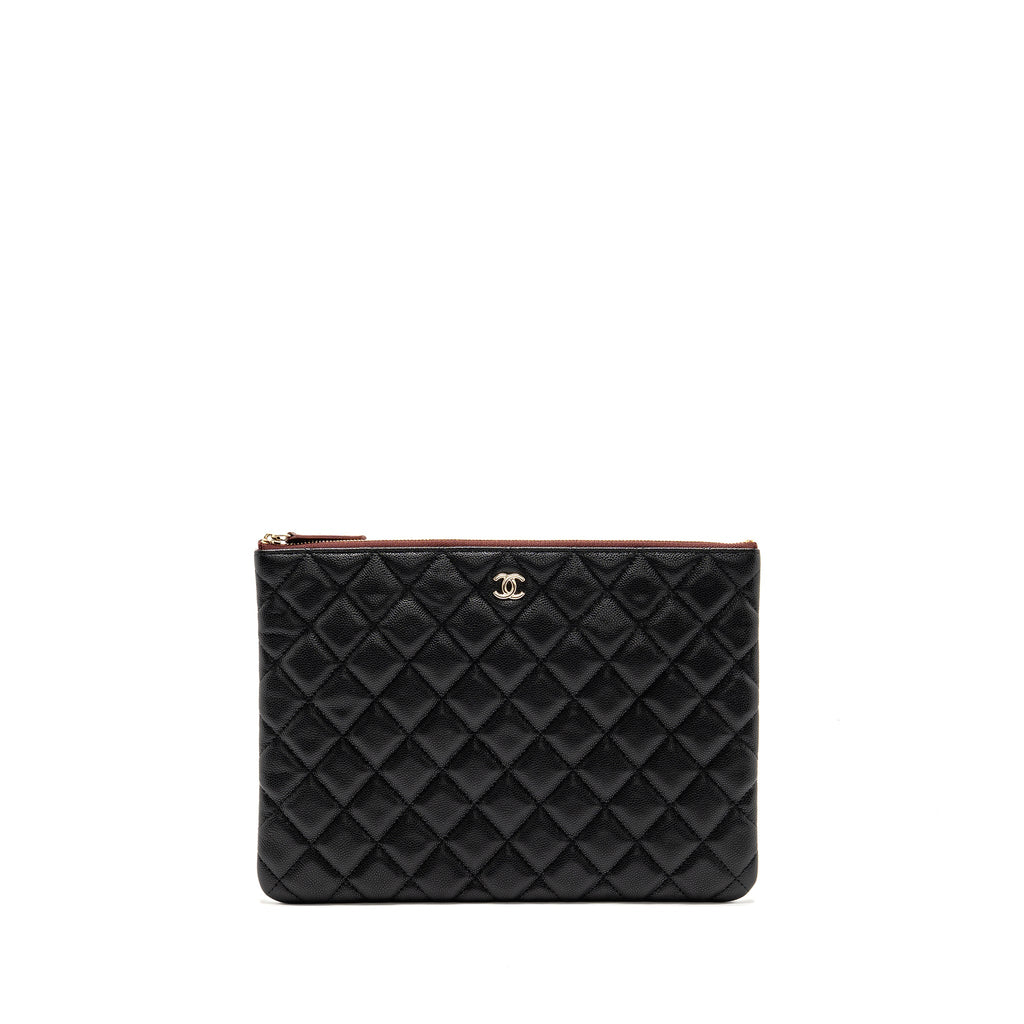 CHANEL CLASSIC O-CASE POUCH/CLUTCH CAVIAR BLACK GHW