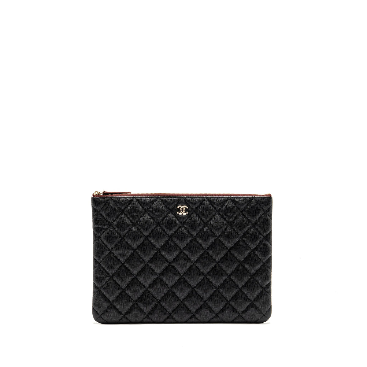 CHANEL CLASSIC O-CASE POUCH/CLUTCH CAVIAR BLACK GHW