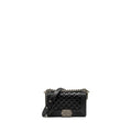 CHANEL SMALL BOY BAG CALFSKIN BLACK RUTHENIUM HARDWARE (MICROCHIP)