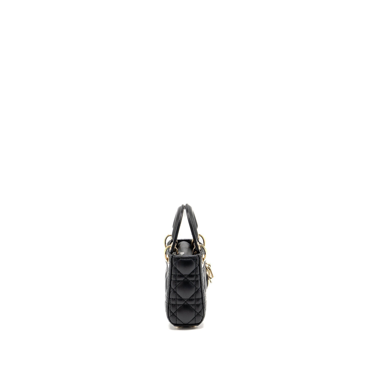 DIOR MICRO LADY DIOR LAMBSKIN BLACK LGHW