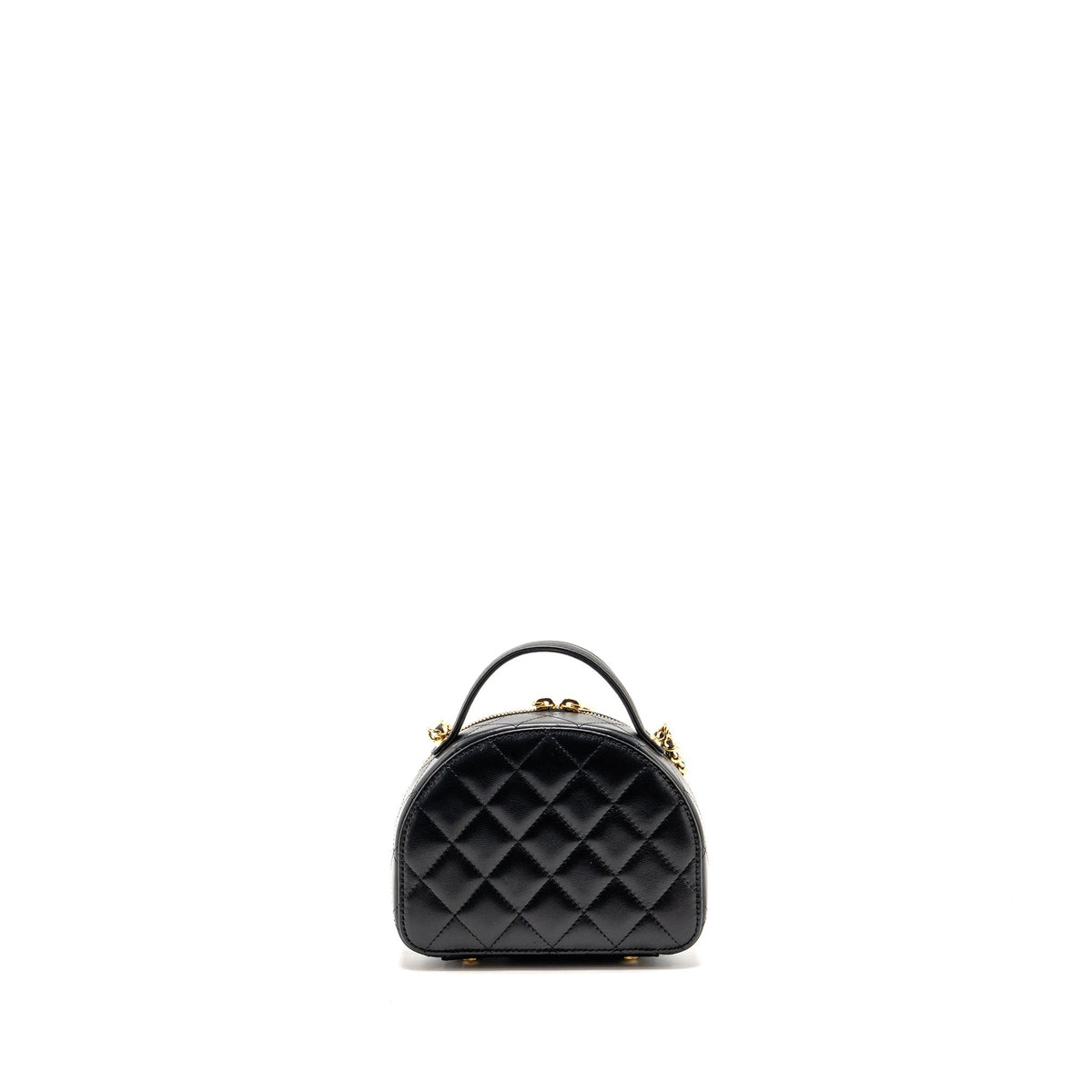 Chanel Top Handle Chic Riviera Vanity Case with Chain Shiny Lambskin Black GHW (Microchip)