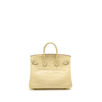 HERMES BIRKIN 25 SPECIAL ORDER MAT ALLIGATOR MISSISSIPPIENSIS VANILLE / GRIS PERLE LGHW
