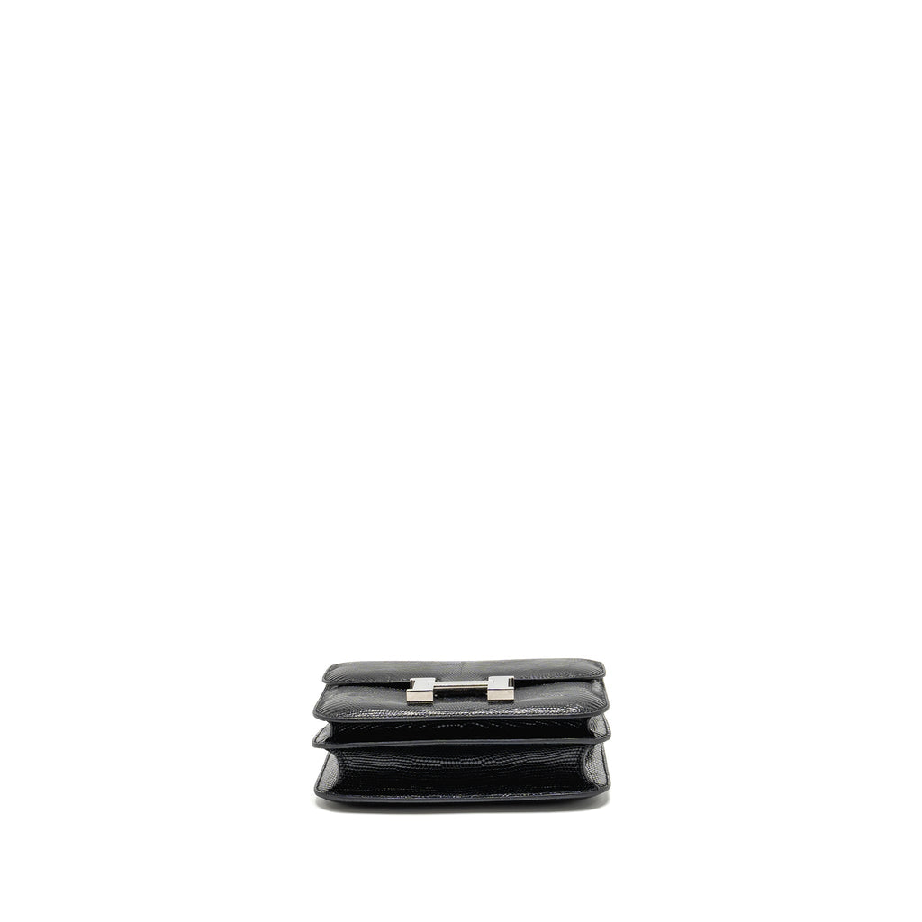 HERMES MINI CONSTANCE LIZARD VARANUS SALVATOR BLACK SHW