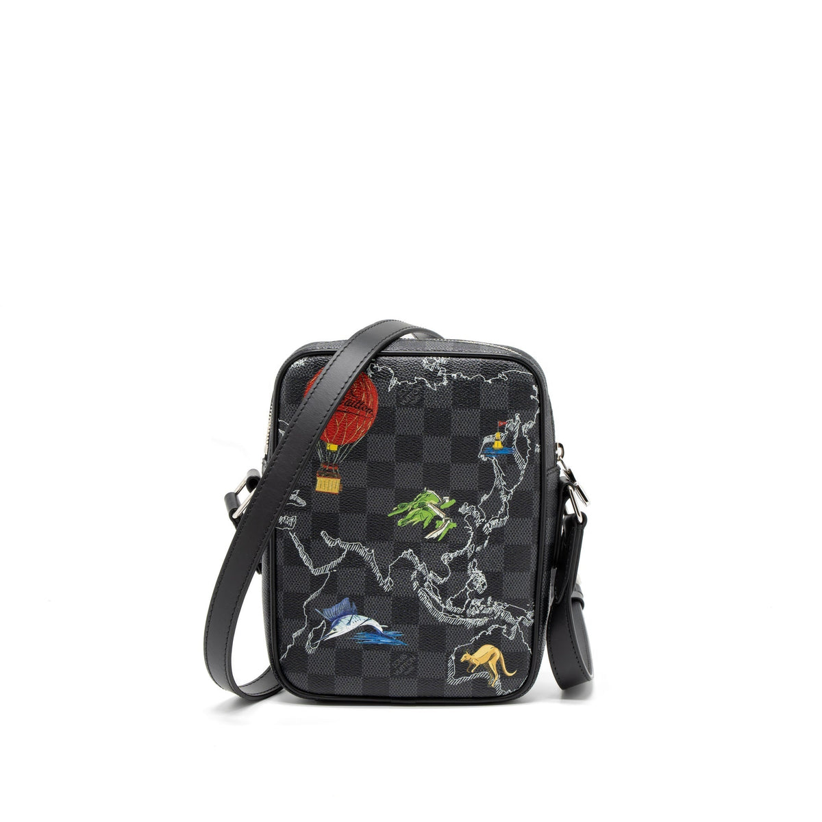 LOUIS VUITTON GRAPHITE MAP DANUBE PM CROSSBODY BAG DAMIER CANVAS / MULTICOLOR SHW