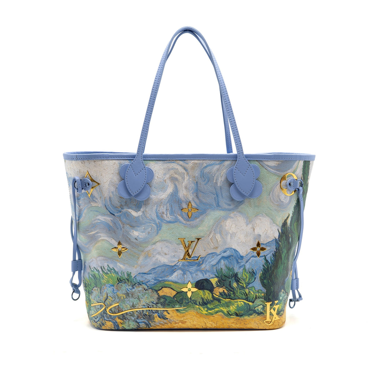 Louis Vuitton Jeff Koons Van Gogh Neverfull MM Bag Monogram Canvas/Calfskin Blue Multicolour Hardware