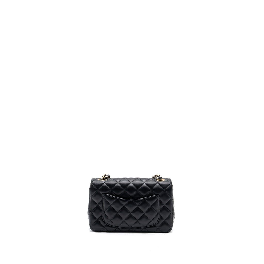 CHANEL MINI RECTANGULAR FLAP BAG LAMBSKIN BLACK LGHW
