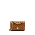 Chanel Small Classic Double Flap Bag Lambskin Dark Brown GHW (Microchip)