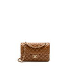 Chanel Small Classic Double Flap Bag Lambskin Dark Brown GHW (Microchip)