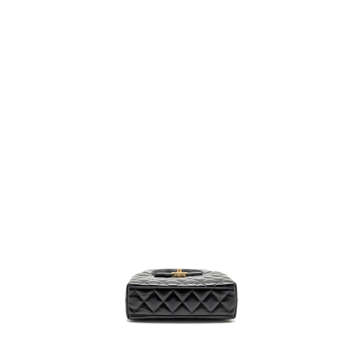 CHANEL MINI KELLY SHOPPING TOTE BAG CALFSKIN BLACK GHW (MICROCHIP)
