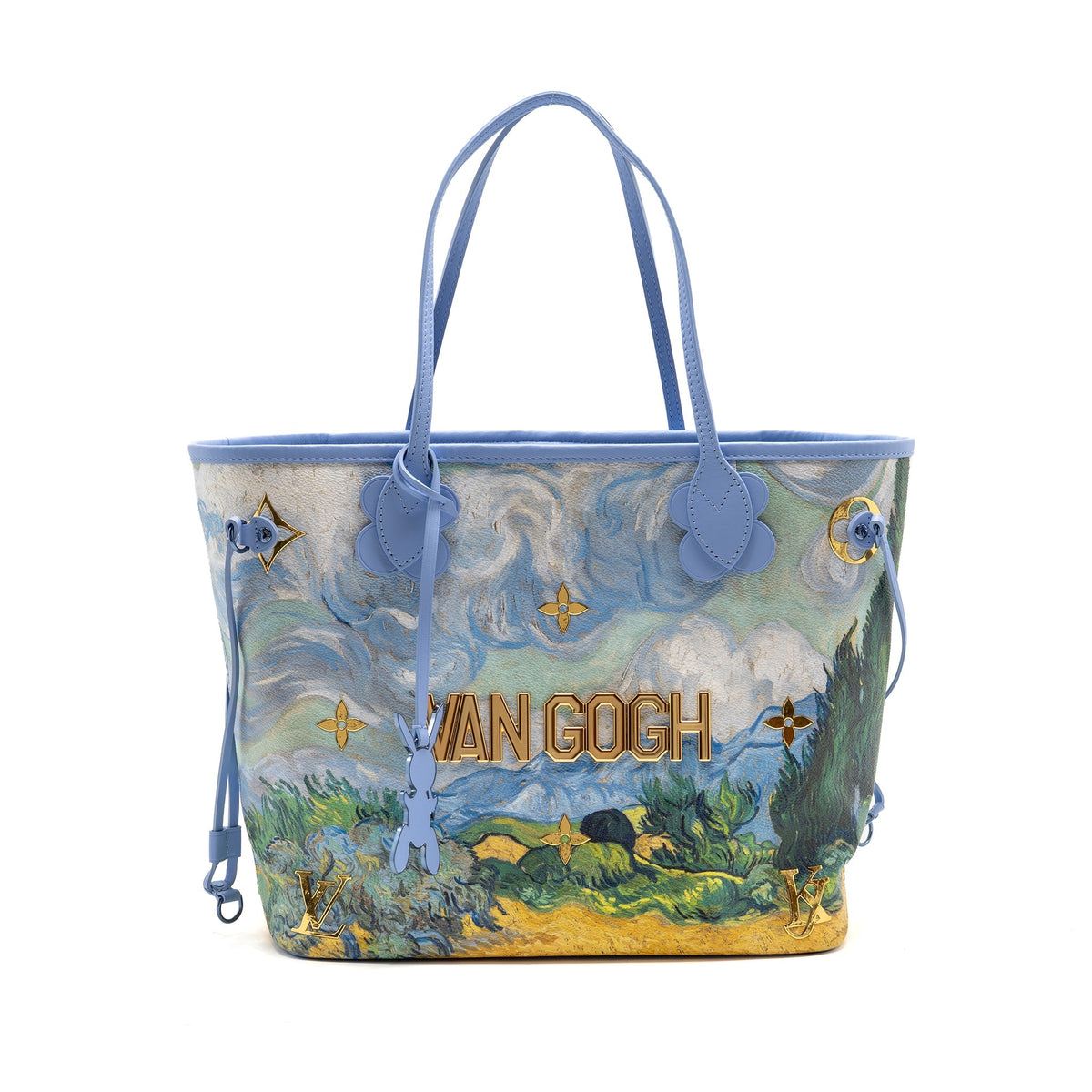 Louis Vuitton Jeff Koons Van Gogh Neverfull MM Bag Monogram Canvas/Calfskin Blue Multicolour Hardware