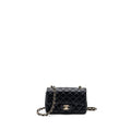 CHANEL MINI RECTANGULAR FLAP BAG LAMBSKIN BLACK LGHW