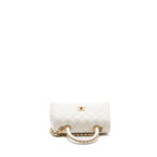 CHANEL 23P DETAILED TOP HANDLE SMALL COCO HANDLE CAVIAR WHITE GHW (MICROCHIP )