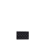 CHANEL QUILTED MEDIUM FLAP COMPACT WALLET CAVIAR BLACK GHW (MICROCHIP)