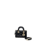 DIOR LADY D-JOY MICRO BAG LAMBSKIN BLACK LGHW