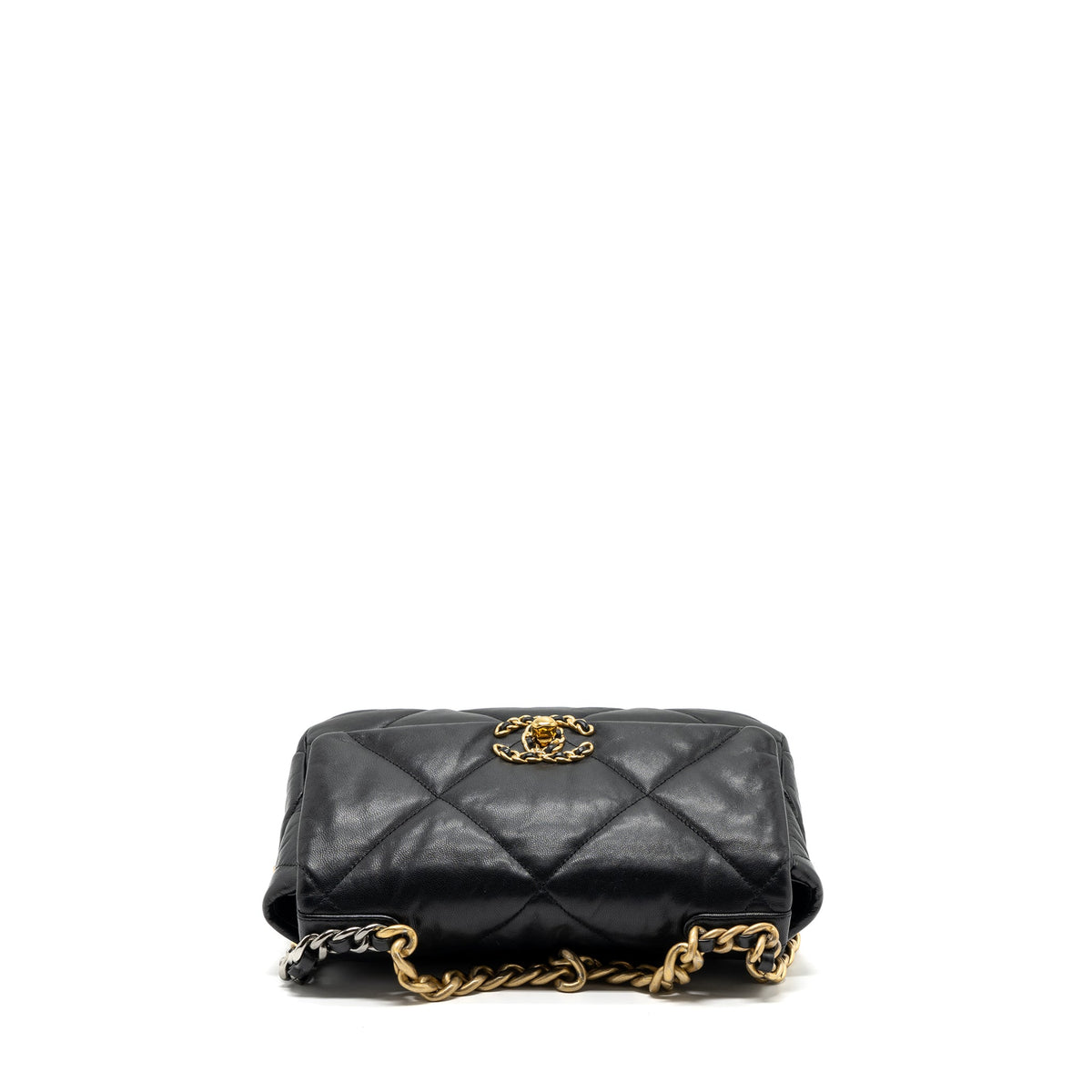 CHANEL SMALL 19 BAG GOATSKIN BLACK MULTICOLOUR HARDWARE