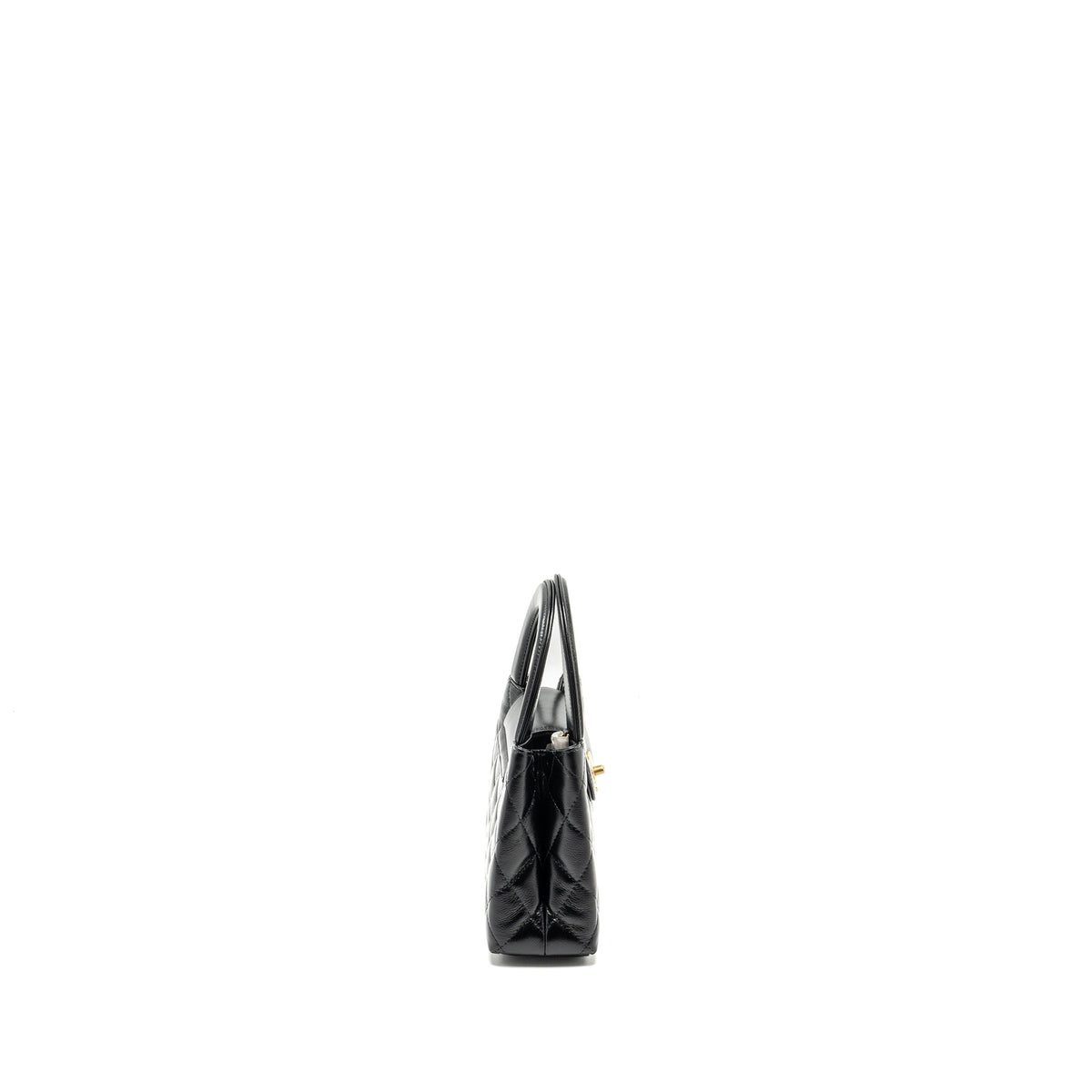 CHANEL MINI KELLY SHOPPING TOTE BAG CALFSKIN BLACK GHW (MICROCHIP)