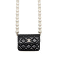 CHANEL MAXI PEARL CLUTCH WITH CHAIN LAMBSKIN BLACK LGHW