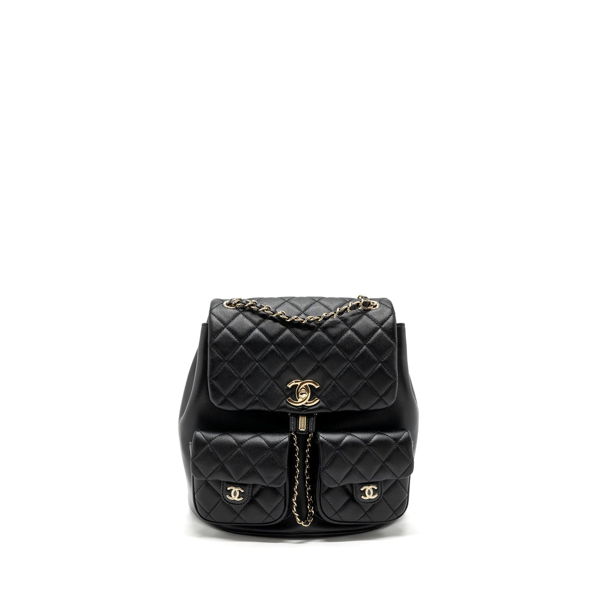 CHANEL 23A TRIPLE PACK BACKPACK CALFSKIN BLACK LGHW (MICROCHIP)