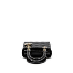 DIOR SMALL LADY DIOR BAG PATENT BLACK LGHW