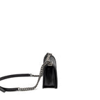 CHANEL MEDIUM BOY BAG CAVIAR BLACK RUTHENIUM HARDWARE (MICROCHIP)
