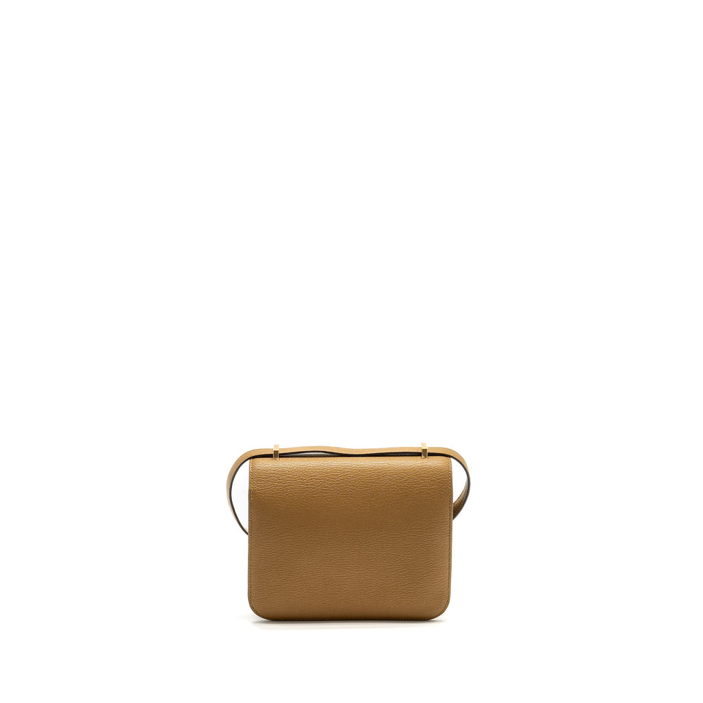 Hermes Mini Constance Chèvre Mysore Kraft GHW