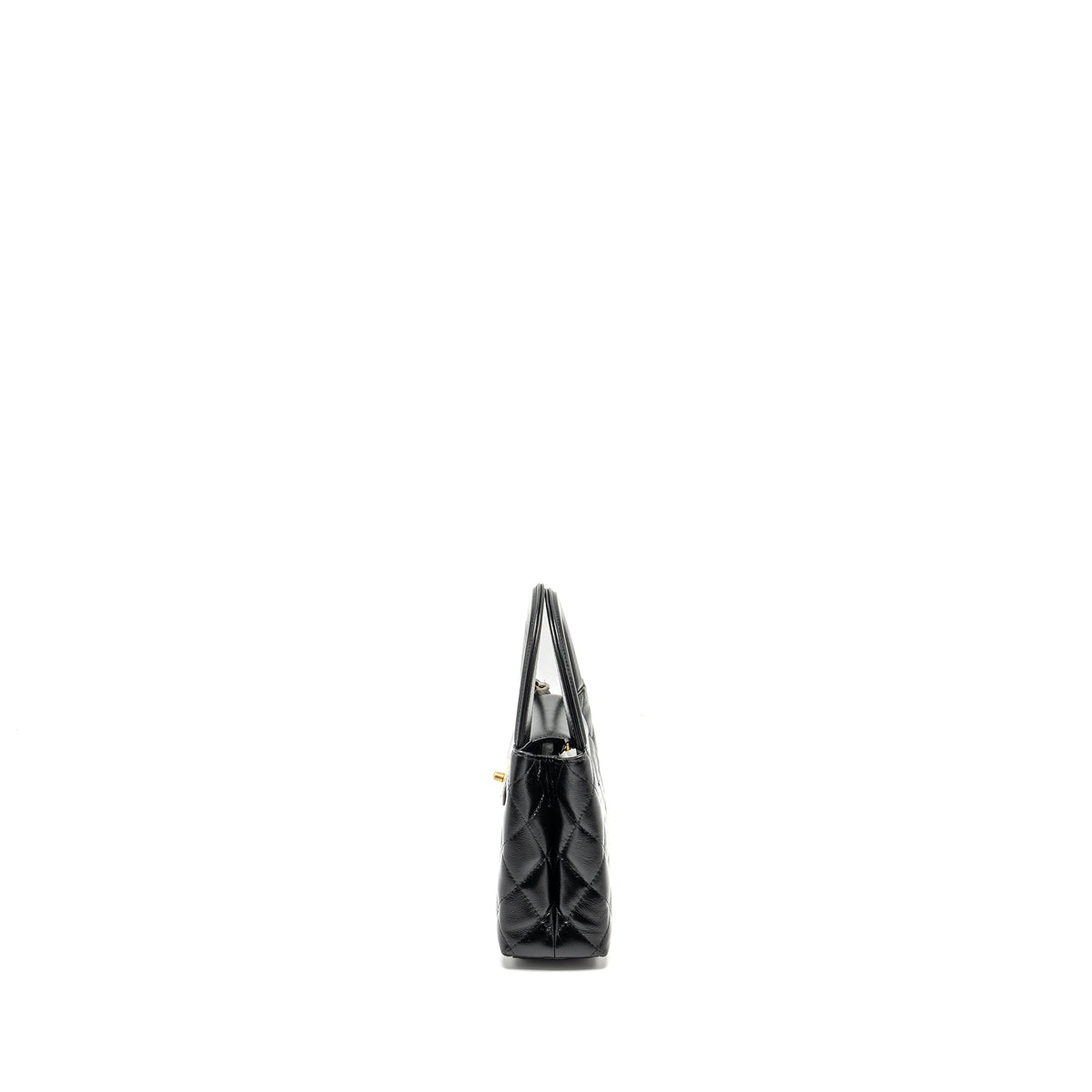 CHANEL MINI KELLY SHOPPING TOTE BAG CALFSKIN BLACK GHW (MICROCHIP)
