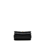 CHANEL 22A BUTTON ON CHAIN FLAP SHOULDER BAG LAMBSKIN BLACK BRUSHED GHW(MICROCHIP)