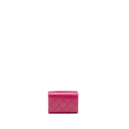 CHANEL MATELASSE BI-FOLD WALLET CAVIAR DARK PINK LGHW (MICROCHIP)